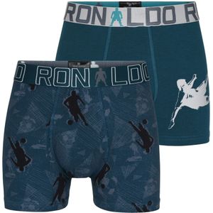 CR7 Boxershorts - 2-pack - Blauw m. Print - JBS - 4-6 jaar (104-116) - Boxershorts