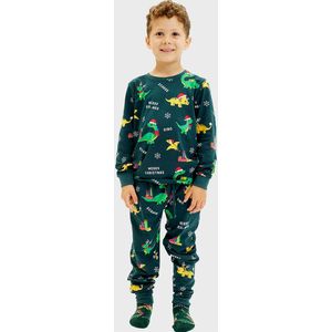 Jule-Sweaters Pyjama set - Dino Kerstmis - Groen - Jule-Sweater - 1-2 jaar (80-92) - Pyjama - Tweedelig