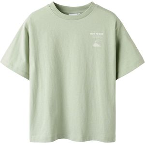 Name It T-Shirt - NkmFrederik - Desert Sage m. Print - Name It - 9-10 jaar (134-140) - T-Shirts