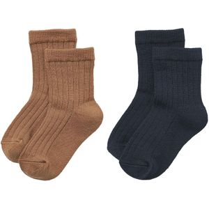 Huissokken - Navy - Wol - 2 Paar