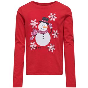 Kids Only Blouse - KogXmas - Salsa/Snowman - Kids Only - 7-8 jaar (122-128) - Shirts
