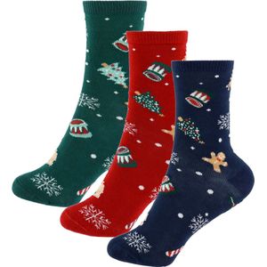 Name It Sokken - 3-pack - NknVismas - Nar Rood/Navy Blazer + - Name It - 31/33 - Sokken