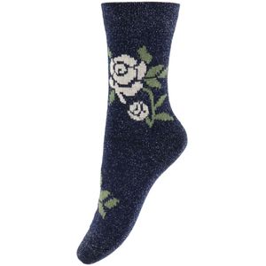MP Sokken - Wol - Roze - Glitter - Navy - MP - 25/28 - Sokken