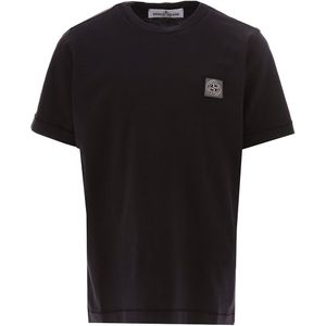 Stone Island T-Shirt - Zwart m. Logo - Stone Island - 8 jaar (128) - T-Shirts