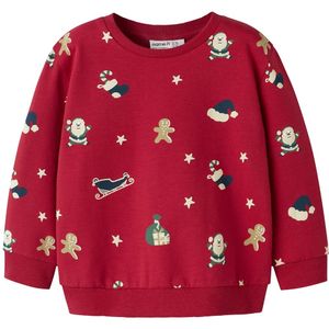 Sweatshirt - Geborstelde Sweatstof - All-over Print - Lange Mouwen - Regular Fit