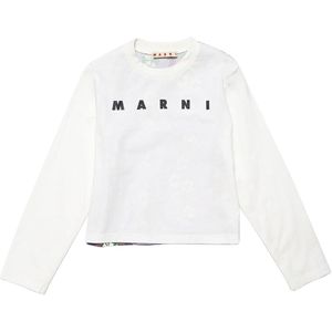 Marni Blouse - Wit/Groen/Paars m. Bloemen - Marni - 12 jaar (152) - Shirts