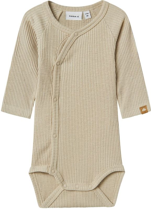 Name It Romper l/s - Rib - NbnLille - Peyote - Name It - 56 - Romper L/S