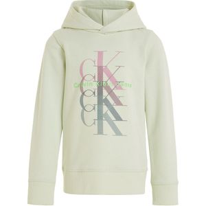 Calvin Klein Hoodie - Herhaling monogram - Kanarie Green m. Prin - Calvin Klein - 8 jaar (128) - Hoodie