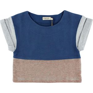 MarMar Crop Top - Tamara - Blauw/Grijs/Gl. Roze - MarMar - 5 jaar (110) - Tanktop