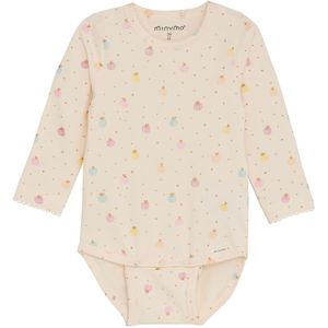 Minymo Romper l/s - White Swan m. Appels - Minymo - 68 - Romper L/S