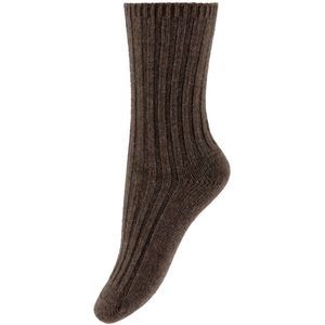 MP Sokken - Wol/Viscose - Rib - Gebreid - Bellie - Bruin Gevlekt - MP - 25/28 - Sokken