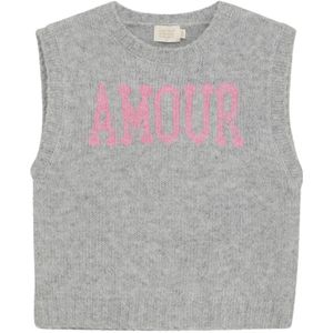 Creamie Vest - Gebreid - Slipover - Light Grey Melange - Creamie - 5-6 jaar (110-116) - Vest