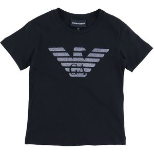 Emporio Armani T-Shirt - Zwart m. Logo/Glitter - Emporio Armani - 10 jaar (140) - T-Shirts