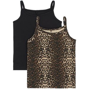 The New Onderhemden - 2-pack - Black Beauty/Leopard - The New - 3-4 jaar (98-104) - Onderhemd