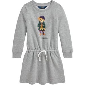 Polo Ralph Lauren Sweatjurk - Grijs Gevlekt m. Knuffel - Polo Ralph Lauren - 2 jaar (92) - Jurk