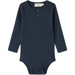 MarMar Romper l/s - Rib - Piloot Navy - MarMar - 56 - Romper L/S