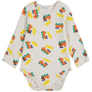 Bobo Choses Romper l/s - Choo Choo Overal - Light Grey Heather - Bobo Choses - 9 mnd - Romper L/S