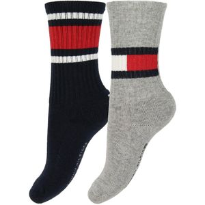 Tommy Hilfiger Kousen - 2-pack - Vlag - Navy/Grijs - Tommy Hilfiger - 27/30 - Sokken