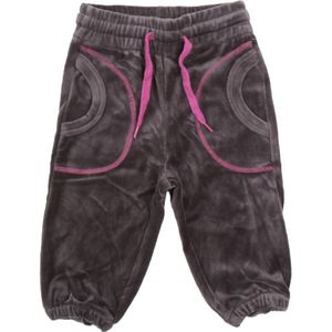 Katvig Velours Broek - Grijs m. Fuchsia - Katvig - 68 - Velours Broek