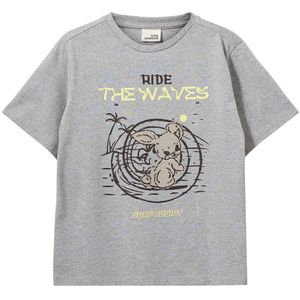 Sofie Schnoor T-Shirt - Grijs Gevlekt m. Konijn - Sofie Schnoor - 8 jaar (128) - T-Shirts