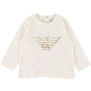 Emporio Armani Blouse - Wit/Bruin m. Logo - Emporio Armani - 12 mnd - Shirts