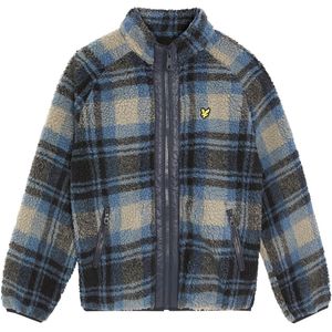Lyle & Scott Fleece Jas - Jacquard Sherpa - Navy Geruit - Lyle & Scott - 9-10 jaar (134-140) - Fleece Jassen