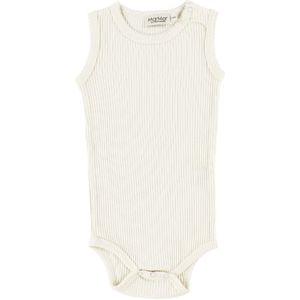 MarMar Romper - mouwloos - Rib - Modaal - Offwhite - MarMar - 68 - Romper Mouwloos