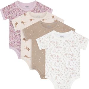 Pippi Baby Rompers s/s - 4-pack - Violet Ice - Pippi Baby - 50 - Romper S/S