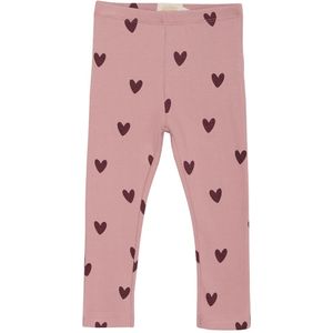 Creamie Leggings - Rib - Woodrose m. Harten - Creamie - 4 jaar (104) - Leggings