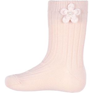Condor Sokken m. Bloem - Rib - Roze Poeder - Condor - 3-6 mnd - Sokken