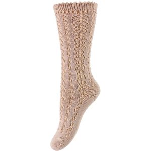 Condor Kniesokken m. Pointelle - Roze - Condor - 21/23 - Sokken