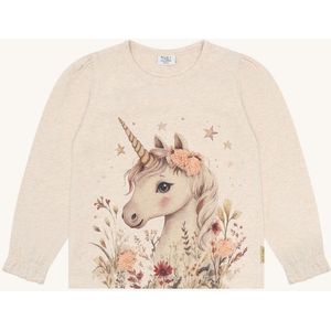 Hust and Claire Blouse - HCAlma - Wheat Melange m. Print - Hust and Claire - 2 jaar (92) - Shirts