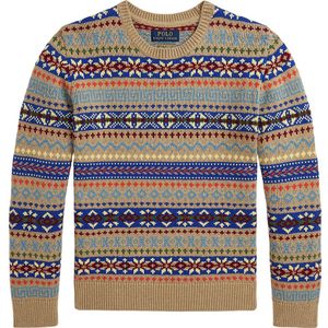 Polo Ralph Lauren Blouse - Katoen/Wol - Beige/Multicolour - Polo Ralph Lauren - 18-20 jaar - Shirts