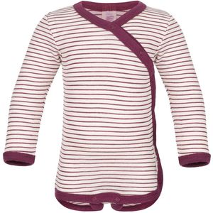 Engel Wikkelromper l/s - Wol/Zijde - Natural/Orchid - Engel - 50/56 - Romper L/S