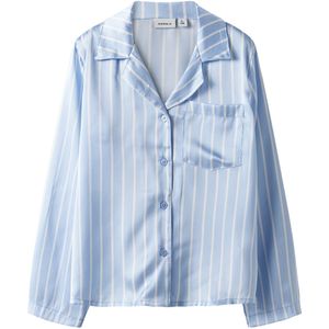 Name It Nachthemd - Satin - NkfRuth - Kentucky Blue - Name It - 7-8 jaar (122-128) - Pyjama - Tweedelig