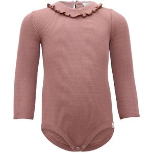 Minimalisma Romper l/s - Rib - Zijde/Katoen - Beauty - Antiek Ro - Minimalisma - 0-6 mnd - Romper L/S