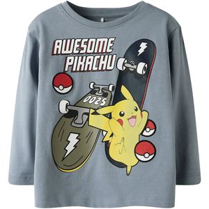 NAME IT - NMMSTERN POKEMON - Shirt - Duifblauw - Lange Mouw