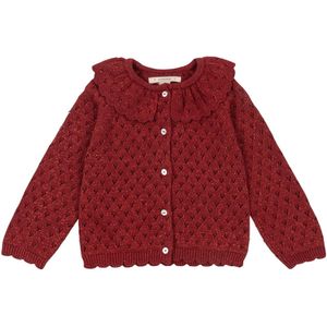 Konges Sløjd Cardigan - Gebreid - Rood Dahlia m. Pointelle - Konges Sløjd - 1½ jaar (86) - Cardigan
