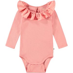 Molo Romper L/æ - Rib - Faye - Flamingo Pluim - Molo - 1 jaar (80) - Romper L/S