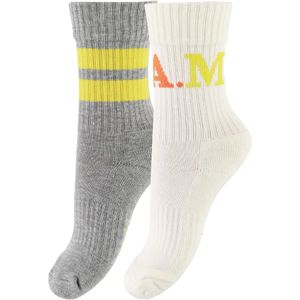 Molo Sokken - 2-pack - Norman - Grijs Gevlekt/Creme - Molo - 17/19 - Sokken