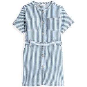 Tommy Hilfiger Jurk - Striped Denim - Blauw/Wit - Tommy Hilfiger - 12 jaar (152) - Jurk