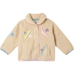 Stella McCartney Kids Fleece Jas - Beige m. Vogels - Stella McCartney Kids - 6 jaar (116) - Fleece Jassen