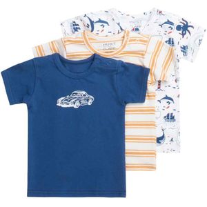 Hust and Claire T-Shirt - 3-pack - Asmo - Wit/Blauw/Geel - Hust and Claire - 56 - T-Shirts