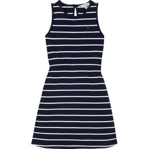 Tommy Hilfiger - Jerseyjurk - Kleur: Dark Night Navy - Materiaal: Linen Jersey - Met Strepenpatroon