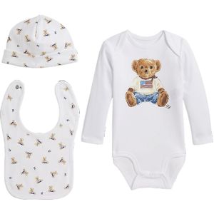 Polo Ralph Lauren Cadeaubox - Babyslabbetje/Muts/Romper l/s - Wi - Polo Ralph Lauren - 68 - Romper L/S