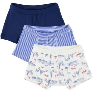 Petit Bateau Boxershorts - 3-pack - Blauw/Wit - Petit Bateau - 10 jaar (140) - Boxershorts