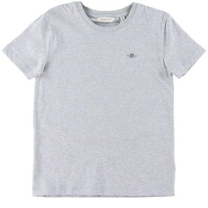 GANT - Shield - T-Shirt - Lichtgrijs - Katoen