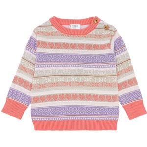 Hust and Claire Blouse - Gebreid - HCPusle - Wild Coral m. Strep - Hust and Claire - 62 - Shirts