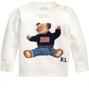 Polo Ralph Lauren Blouse - Gebreid - Wit m. Knuffel - Polo Ralph Lauren - 2 jaar (92) - Shirts
