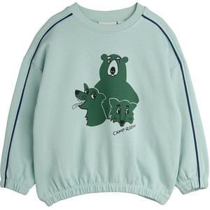 Mini Rodini Sweatshirt - Kamp Rodini - Lichtgroen m. Wilde diere - Mini Rodini - 104/110 - Sweatshirt